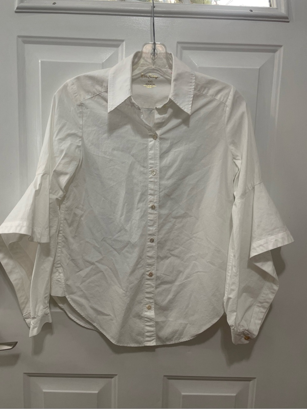 Lilly Pulitzer White Button Front Shirt Blouse Size XXS